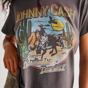 Johnny Cash Western T-Shirt Retro Cowboy Cowgirt black
